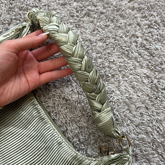 Zara green satin braided mini bag - Picture 2 of 4